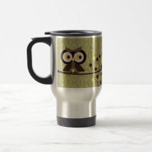 Forest Owl 15 oz. Caneca de viagem de aço inoxidáv