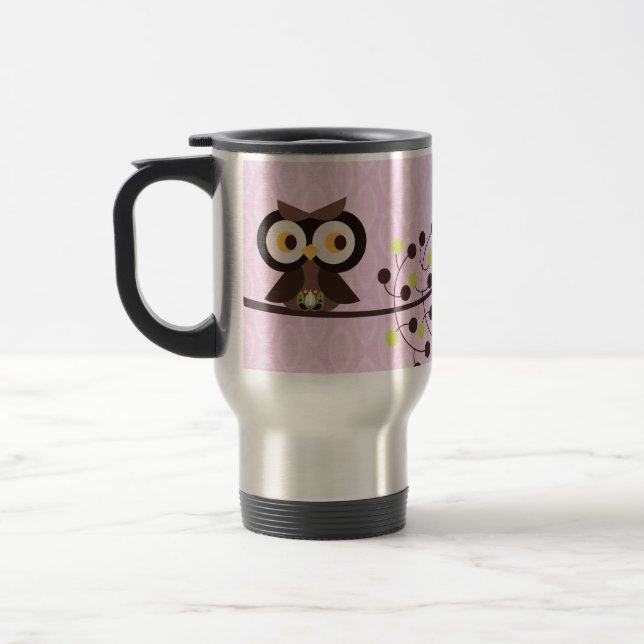 Forest Owl 15 oz. Caneca de viagem de aço inoxidáv (Esquerda)