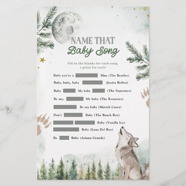 Forest Wolf Diz Que Bebê Jogos Música (Frente)