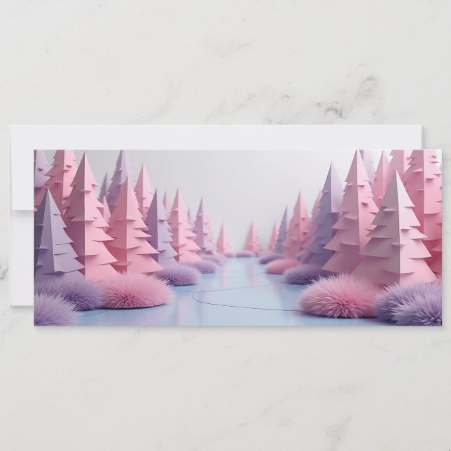 foret de sapins origami rose  (Frente)