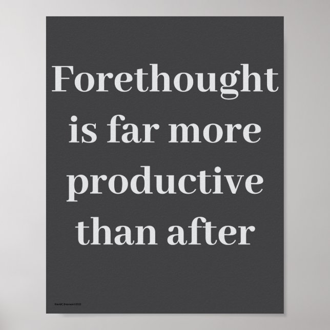 "Forethought..." Poster (Frente)