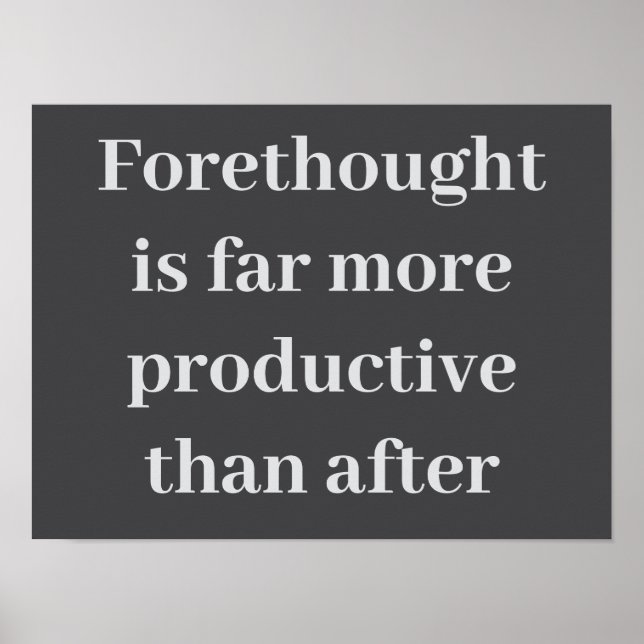 Forethought... Poster (Frente)