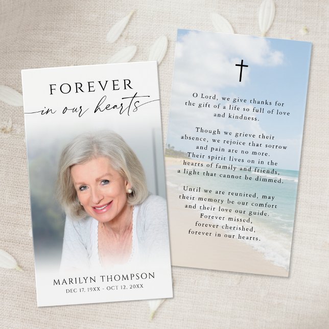 Forever in Our Hearts Beach Memorial Prayer Cards (Criador carregado)