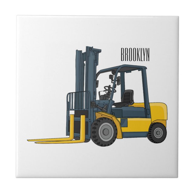 Forklift cartoon illustration (Frente)
