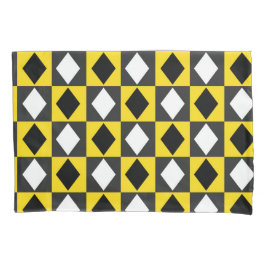 Forma de Diamante de Rhombus Branco Preto Amarelo