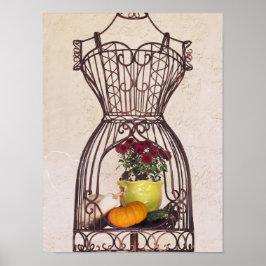 Forma de vestido metálico Poster