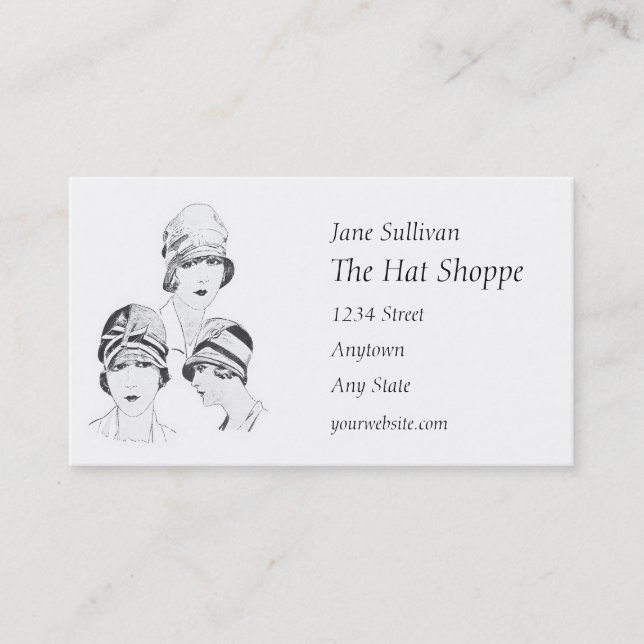 Forma do chapéu que modela o cartão do 1920 rujir (Frente)