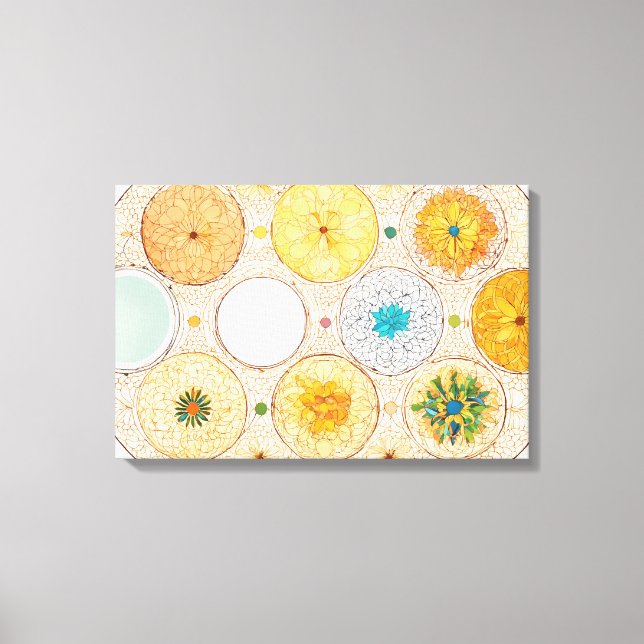 Forma Étnica Canvas de Arte Molhada Colorida Moder (Frente)