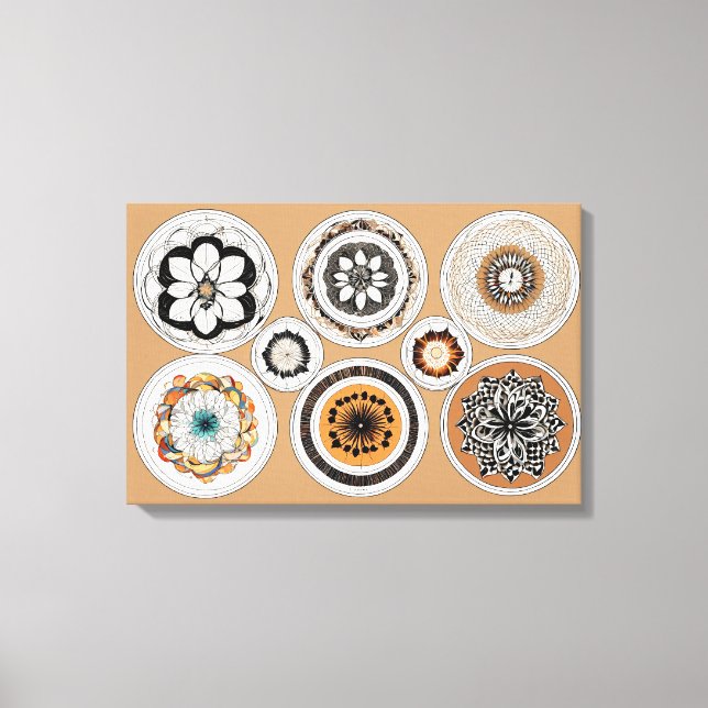 Forma Étnica Canvas de Arte Molhada Colorida Moder (Frente)