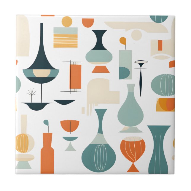 Forma Vase Moderna do meio século em Branco (Frente)