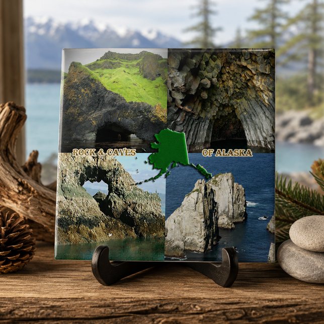 Formações Rochosas e Cavernas no Colagem do Alasca (Rock Formations and Caves in Alaska Collage Tile)