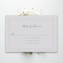 Formal Clássico Verde Elegante Marfim RSVP Casamen