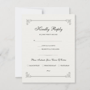 Formal Elegante   Cartão de RSVP Com Escolha de Re