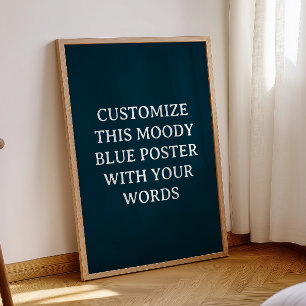 Formal Poster de Casamento Azul Escuro