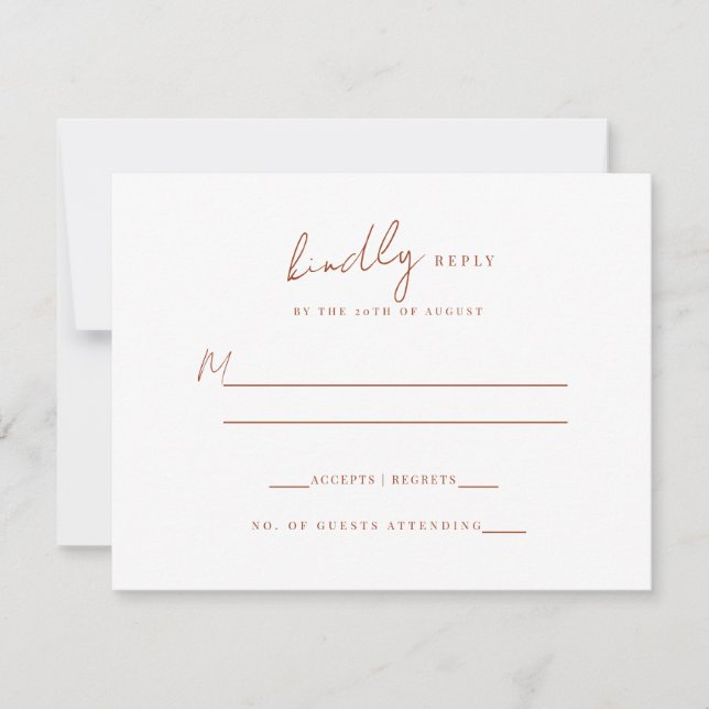 Formal Rustic Floral Crest RSVP Monograma Casament (Frente)