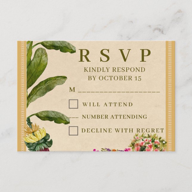 Formal Traditional Wedding RSVP Card | Elegant  (Frente)