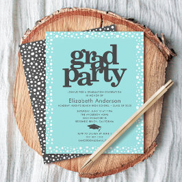 Formando azul turquesa boné  ousado convite para f