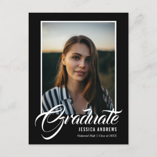 Formando Convite para Foto Editável Moderno Preto