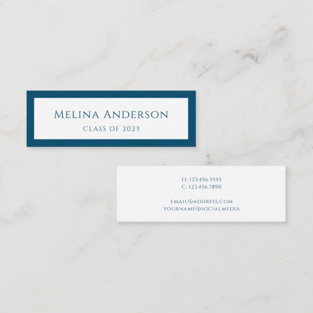 Formando de Anúncio de Graduação Azul Simples (Frente/Verso)