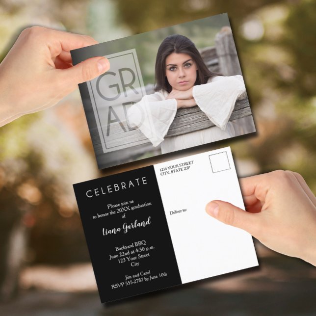 FORMANDO de Convite de festas de fotos (GRAD Photo Party Invitation Postcards)