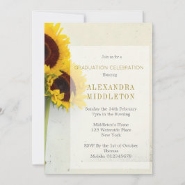 Formando de Graduação Convite Russo de Girassol