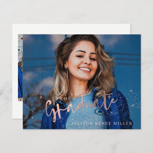 Formando de orçamento 2 Fotos de Graduação Convite (Frente/Verso)