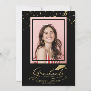 Formando Dourado Confetti Formando Anúncio Foto