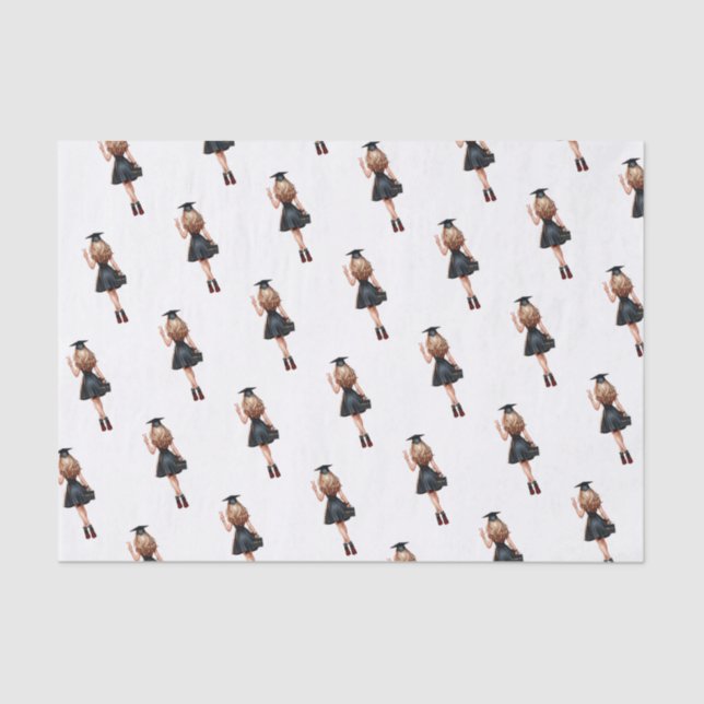 Formando Loiro 'Eu Fiz!' Papel de Seda (Frente )