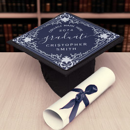 Formando Marinho Azul Elegante Vintage Faux Silver