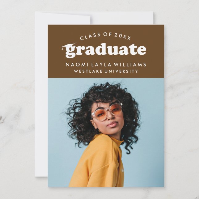 Formando RETRO MODERNO NEGRITO | CONVITE DE GRADUA (Frente)