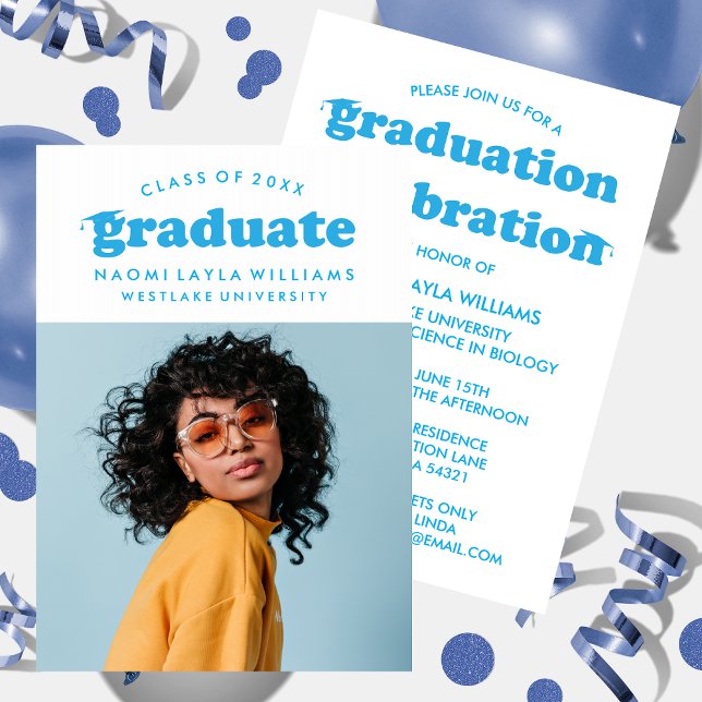 Formando RETRO MODERNO NEGRITO | CONVITE DE GRADUA (Criador carregado)