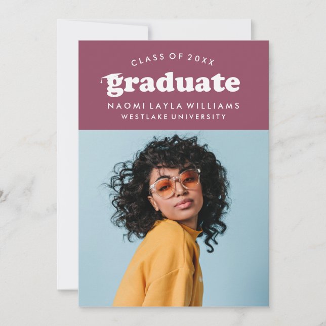 Formando RETRO MODERNO NEGRITO | CONVITE DE GRADUA (Frente)