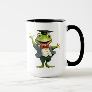 Formando, sapo, graduação, sapo, caneca gerada por