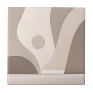 Formas Abstratas Orgânicas Bege Minimalista