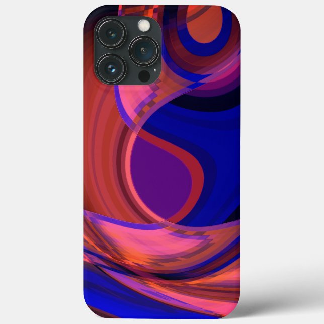 Formas circulares e curvas em azul real ao cobre (Verso)