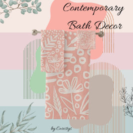 Formas Contemprárias Esmagam Toalha Branca e Rosa