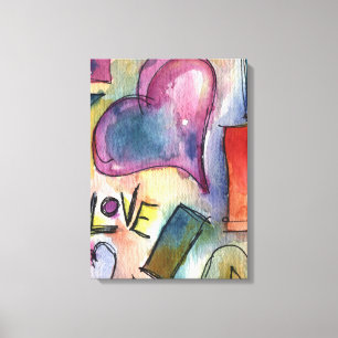 Formas de Amor Pintura aquosa em Canvas