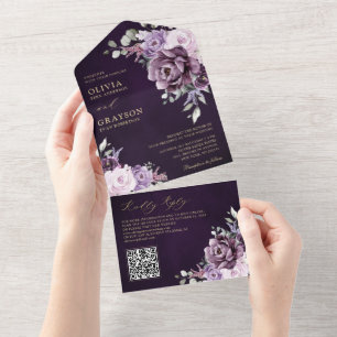 Formas de Casamento Floral Moody Blooms Roxo Dusty