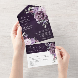 Formas de Casamento Floral Moody Blooms Roxo Dusty