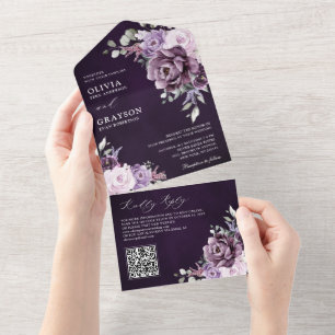 Formas de Casamento Floral Moody Blooms Roxo Dusty
