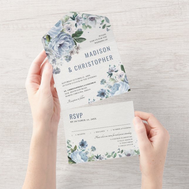 Formas de Cinza Casamento Russo Azul de inverno (Aba destacável)