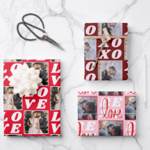 Formas de fotos de Natal Vermelho com 3 presentes