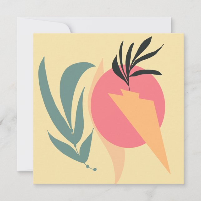 Formas de Ilustração de Planta Abstrata Rosa Amare (Frente)