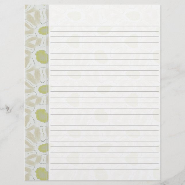 Formas de Padrão Floral Retro Verde de Chartreuse (Frente)