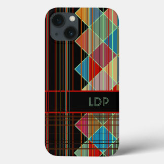 Formas de triângulo com riscas com iniciais a pret