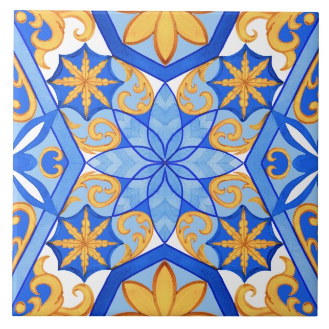 Formas Geométricas Abstratas em Aquarela Azul e Do (Frente)