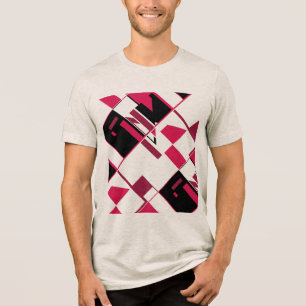 Formas Geométricas de Preto Vermelho Burgundy