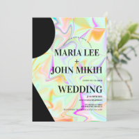 Formas Holográficas Faux Cor-de-rosa-claro Convite