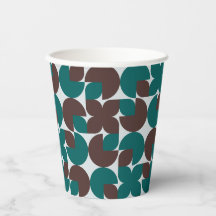 Formas Orgânicas De Teal E Castanho Retro