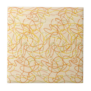 Formas orgânicas em laranja, Dourado e amarelo em